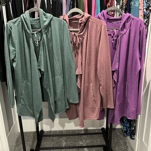 LOGO Lounge by Lori Goldstein - 3 Cozy Hooded Cardigans